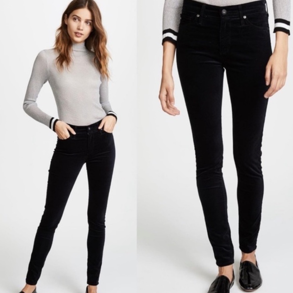 AG ADRIANO GOLDSCHMIED The Legging Black Velvet 🌞